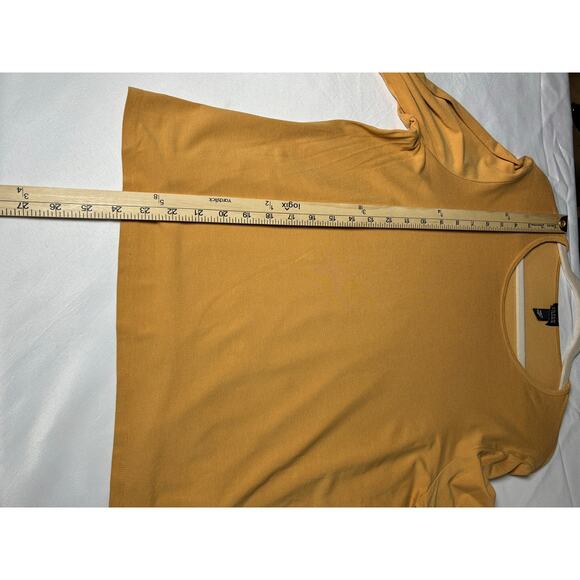 Eileen Fisher women’s mustard Jersey T Shirt Top Long Sleeves size L - Picture 4 of 8